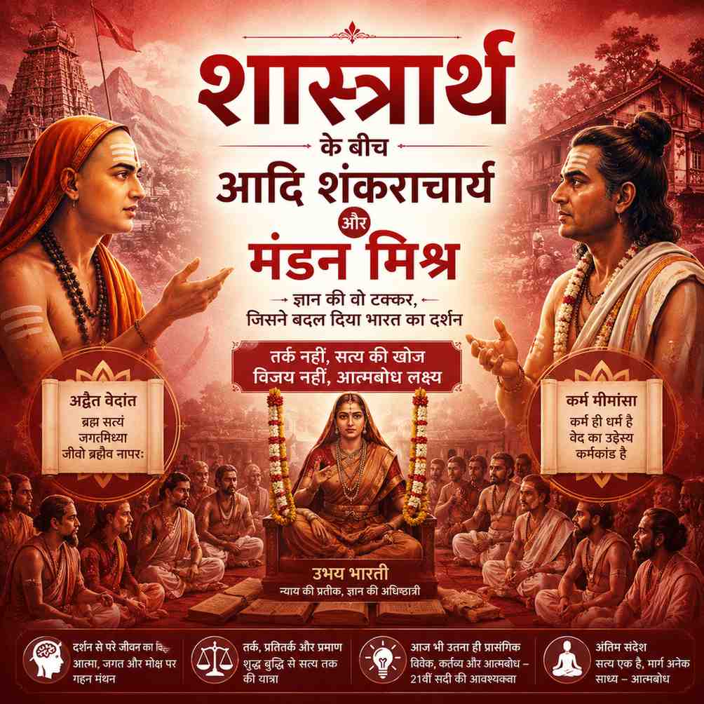 Shankracharya and Mandana Mishra Shastrath Discussion Debate